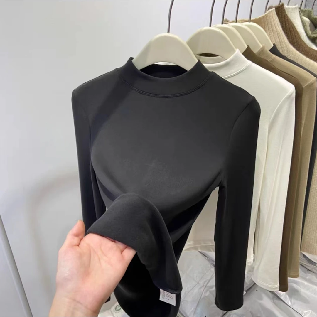 软糯半高领修身打底衫秋季长袖t恤