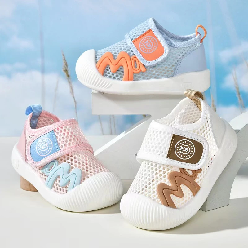 夏季学步鞋0-3岁婴儿防滑软底鞋宝宝凉鞋男女宝宝透气网面鞋