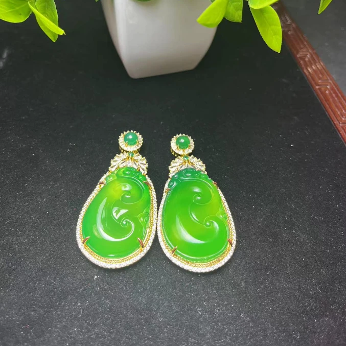 YD101【福佑多】九色玄冰光耀绿玛瑙大如意 吊坠 多样性拍一发一