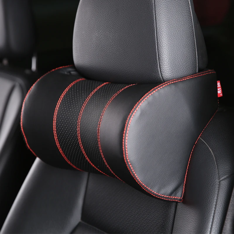 芸铮汽车头枕护颈枕车用颈椎靠枕车内睡觉车载座椅记忆棉加厚皮革