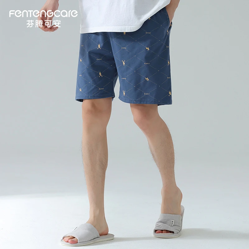 芬腾可安夏季男士睡裤休闲加大码薄款家居裤可外穿简约宽松空调裤