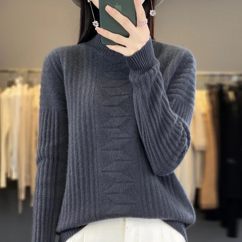 2621-2630秋冬款毛衣保暖韩版打底套头毛衣