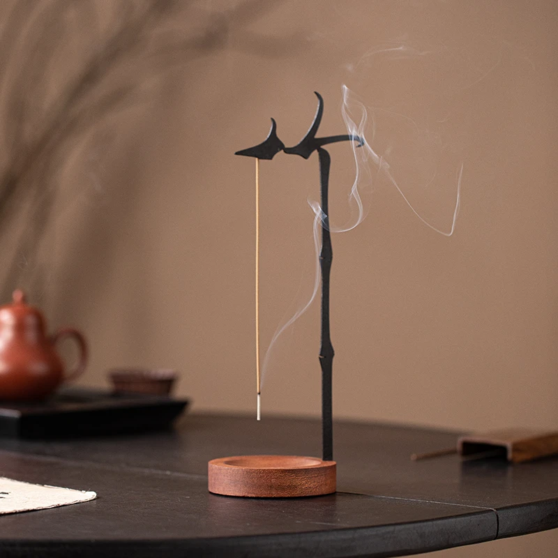 禅意竹影倒挂线香座创意线香炉挂式香插点香器家用室内香薰炉摆件