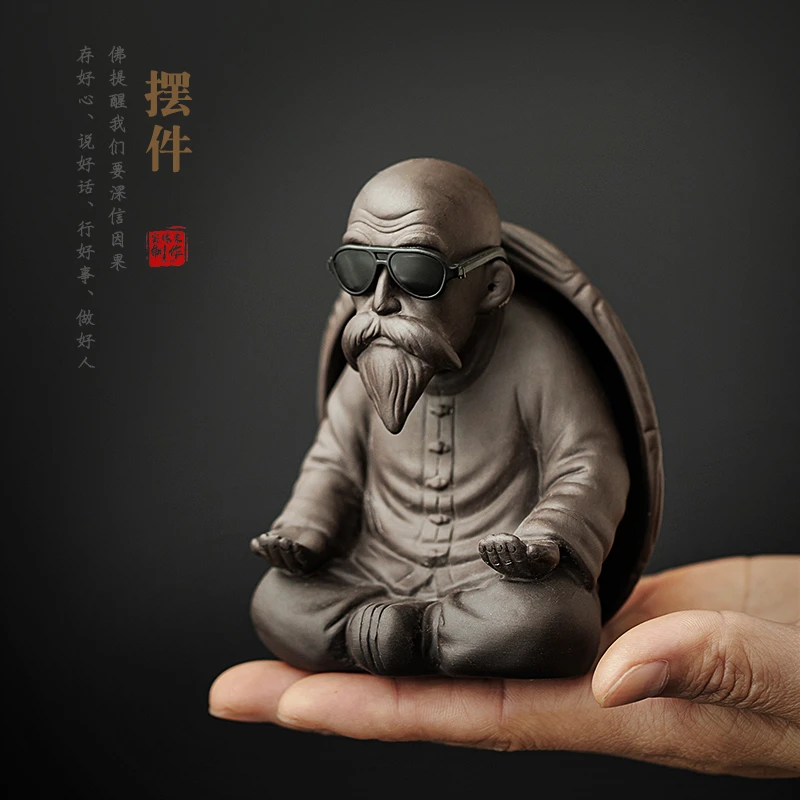 创意紫砂乌龟茶漏家用茶叶过滤器全瓷茶滤龟壳滤网茶宠摆件精品