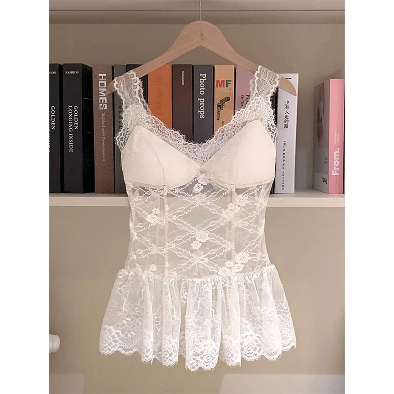 纯欲风高级感长袖初秋韩系穿搭一整套针织蕾丝上衣两件套女