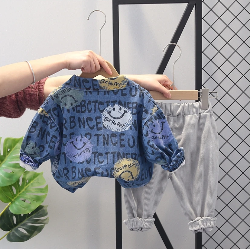 【孤品清仓】M笑脸印花牛仔三件套