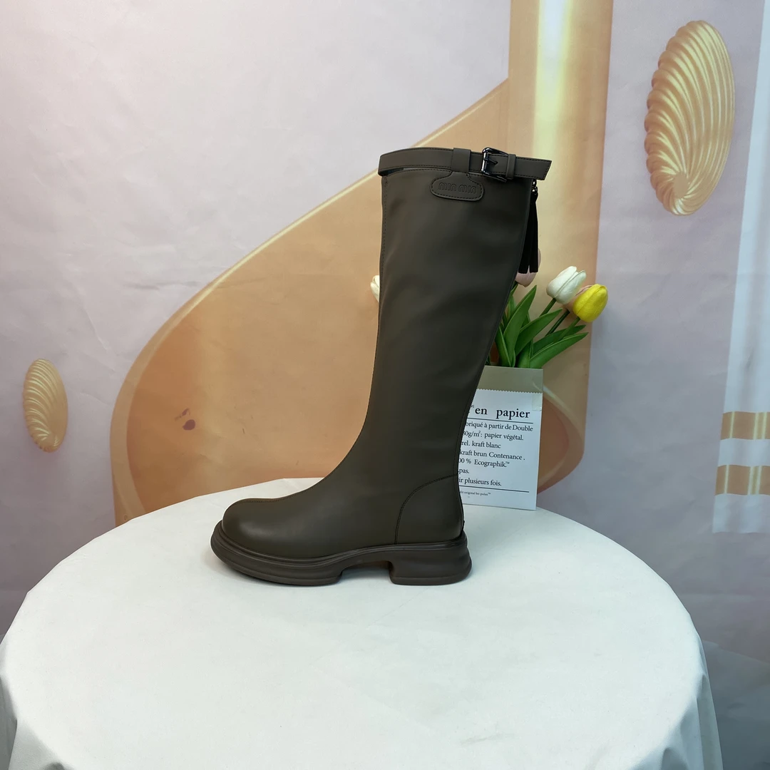 3290秋冬时尚潮流粗跟单里不过膝骑士靴F