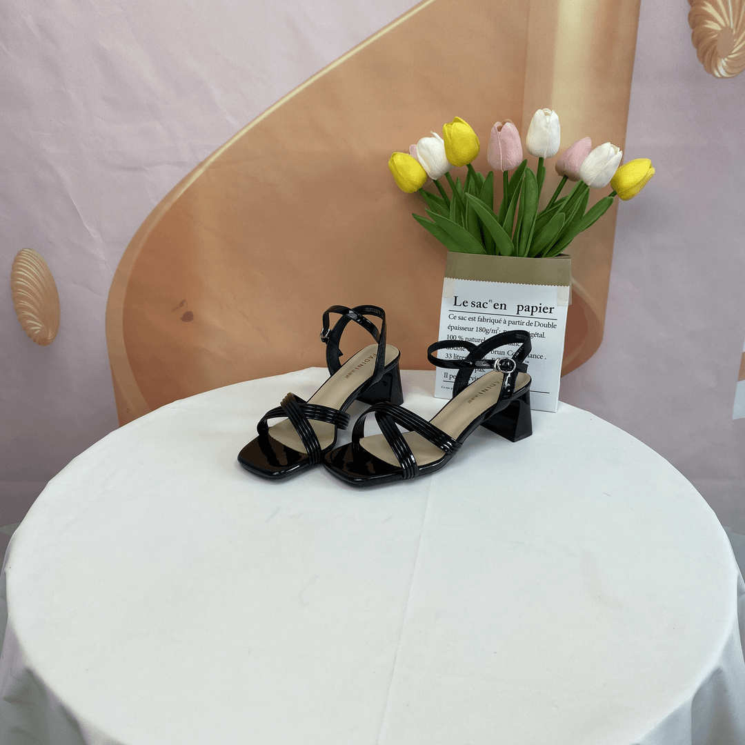 223010夏季新款经典百搭粗跟凉鞋G