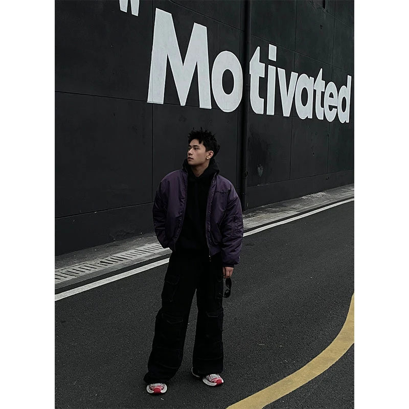 【TSZ】美式街头短款飞行棉服百搭中性潮牌炫酷加厚棒球服棉衣夹克