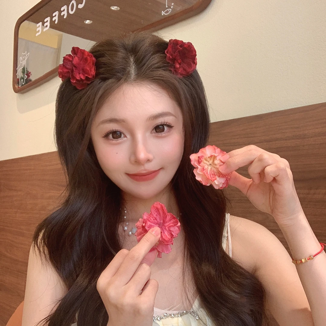 春日清冷感花花发夹高颜值甜美仿真花朵小抓夹刘海侧边夹超仙发饰