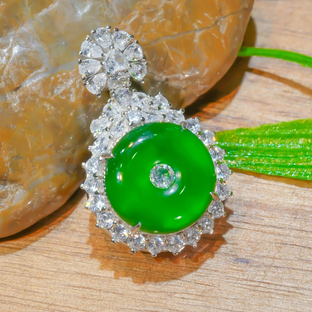 【翠玉翡翠】天然翡翠A货平安扣吊坠(多样性发货)不含链