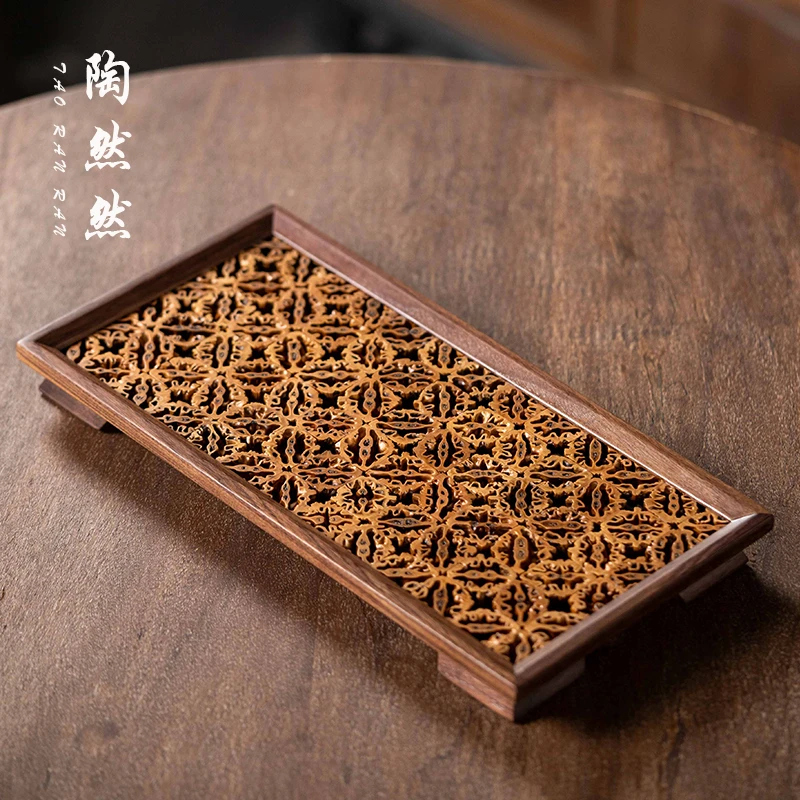 胡桃木收纳盘干泡茶盘(36*18) 3963