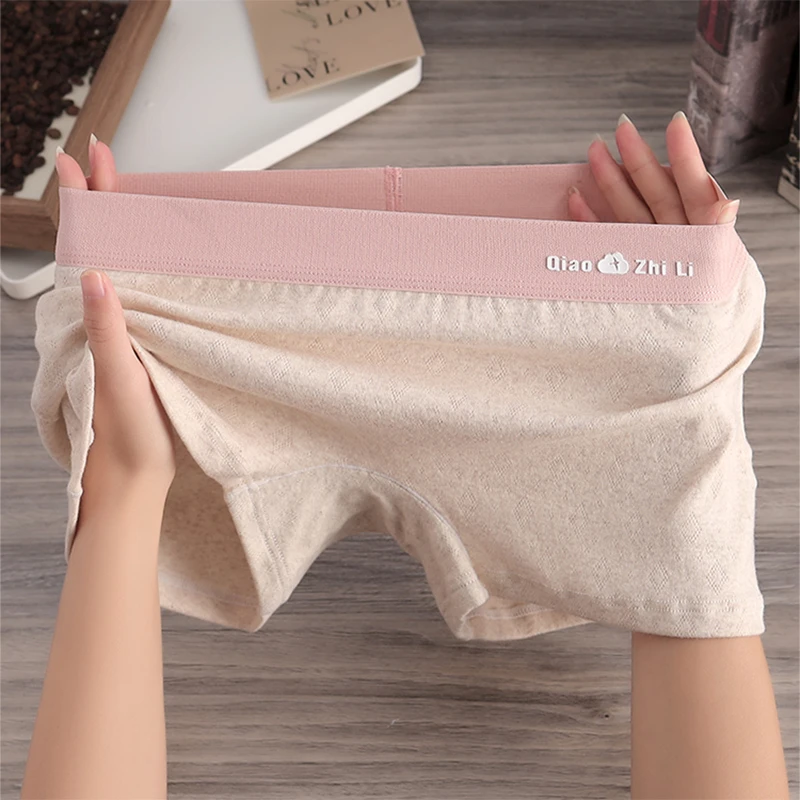 棉质新款运动女士内裤女生运动平角裤防走光个性潮透气四角短裤头