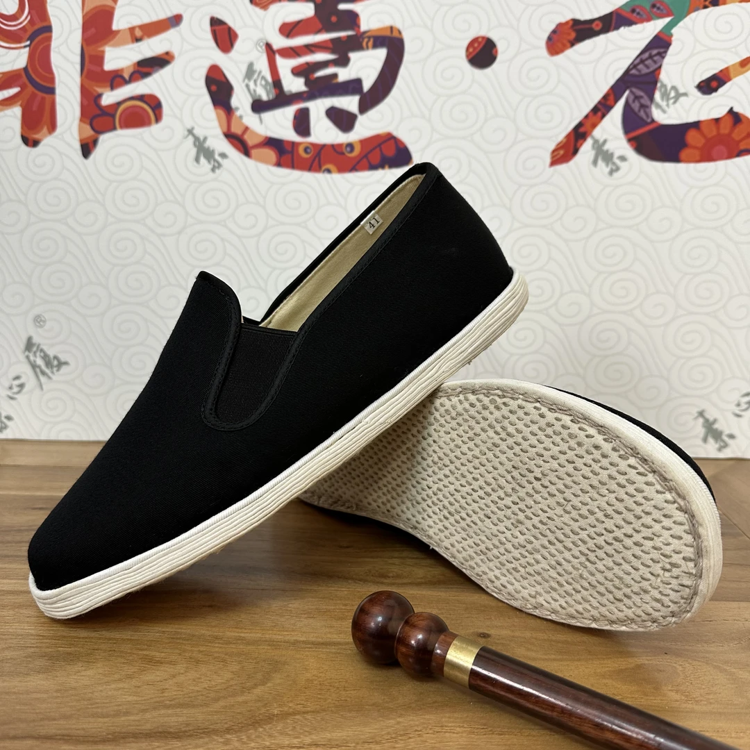 suxinlv/素心履礼服呢艾绒千层底男士男款透气纯手工布鞋软底布底