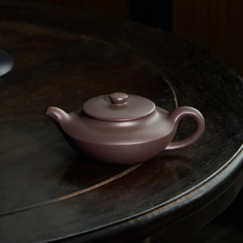 砂者说宜兴原矿紫砂壶实力派陶手陈强 通壁壶 原矿天青泥 220cc