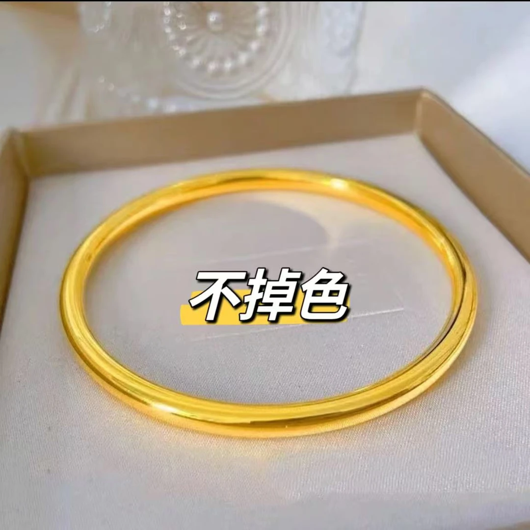 钛钢手镯 钛钢手镯手镯传承精致亮面镯子里外一色5n光面亮面闭口