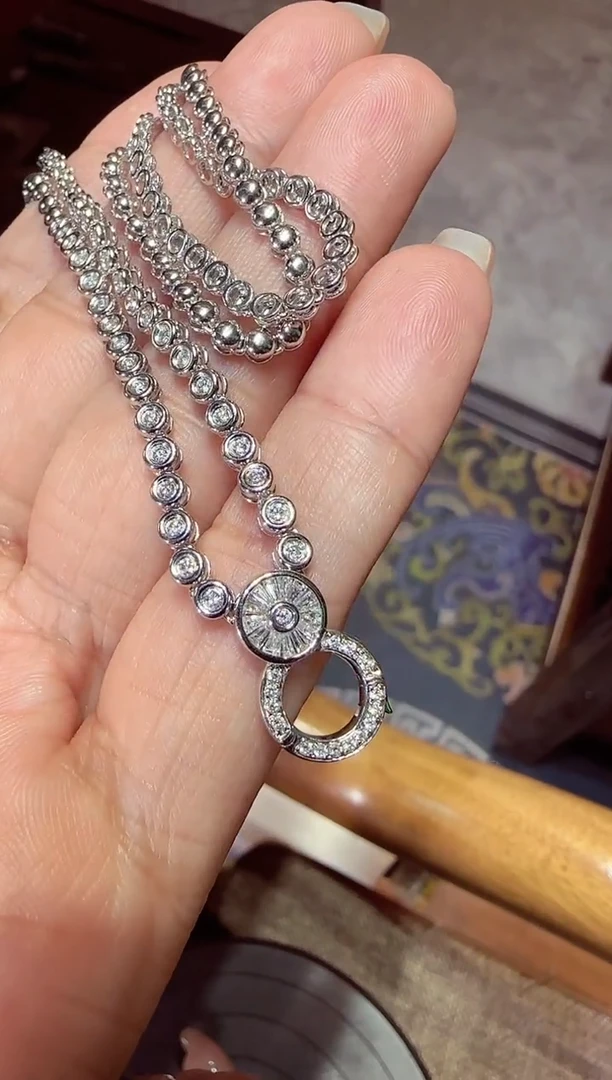 【闪购商品】钻石颈饰18K金镶嵌钻石链