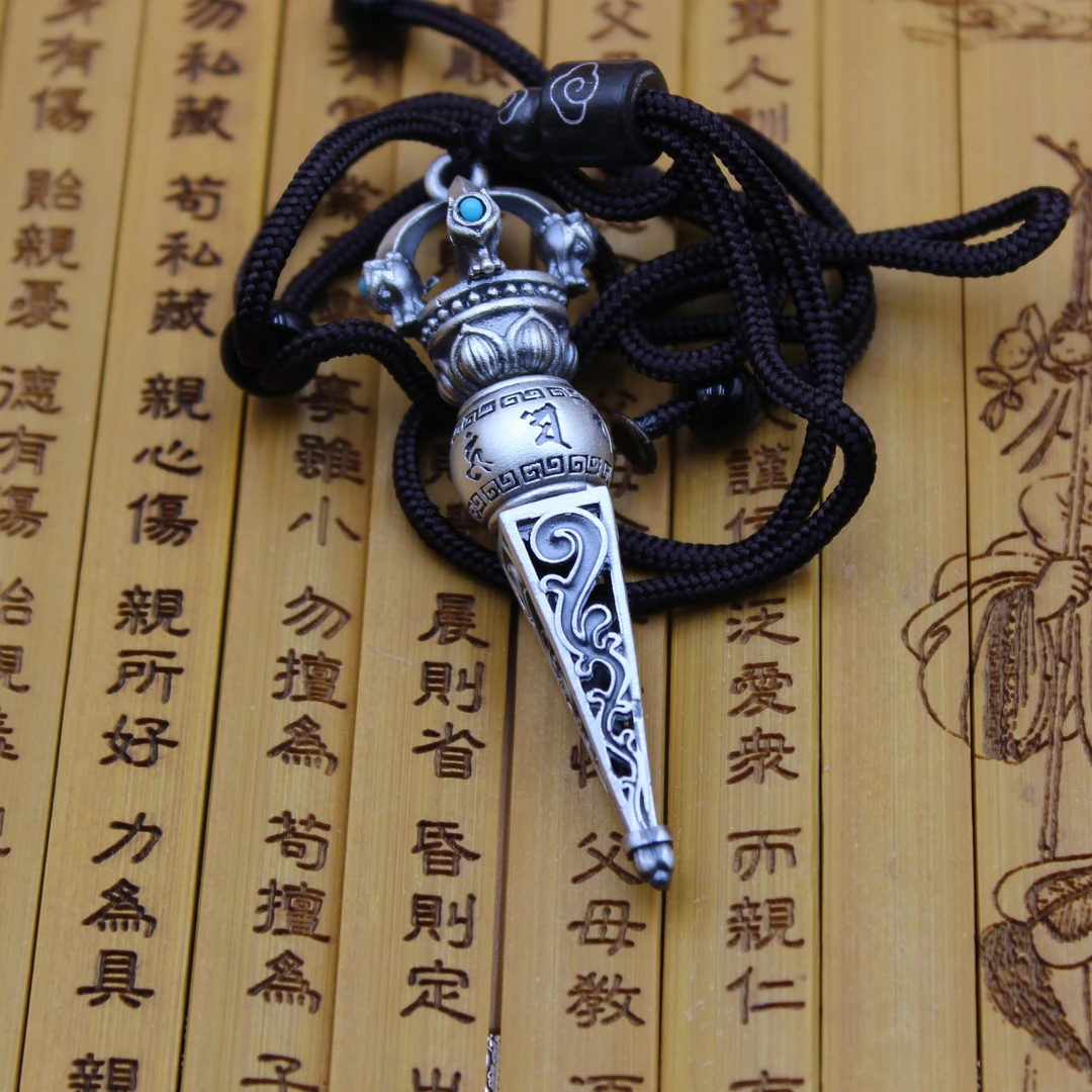 德丰贵 足银银制品 银制品足银999银六字真言金刚吊坠吊坠民族风
