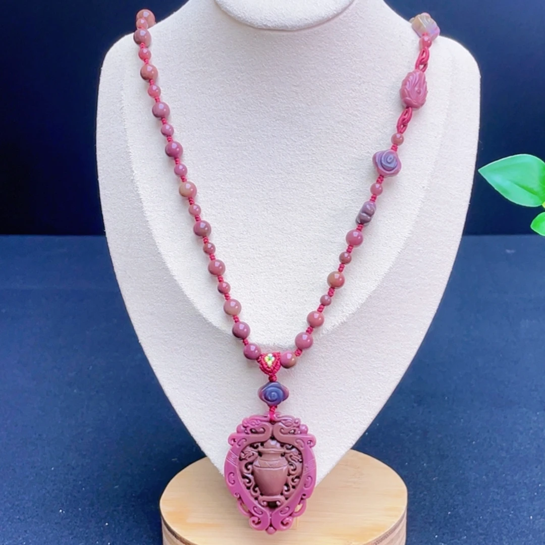 凤玺天然老矿盐源玛瑙精美手工编绳珠链平安毛衣链