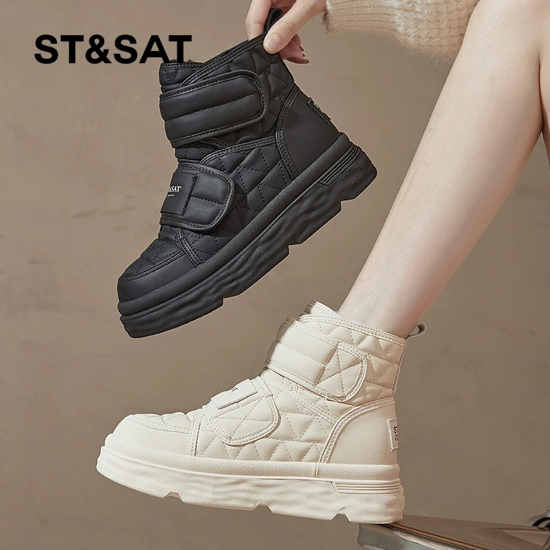 St&Sat/星期六女鞋百搭厚底加厚时尚秋冬雪地靴1009号SS34118L10
