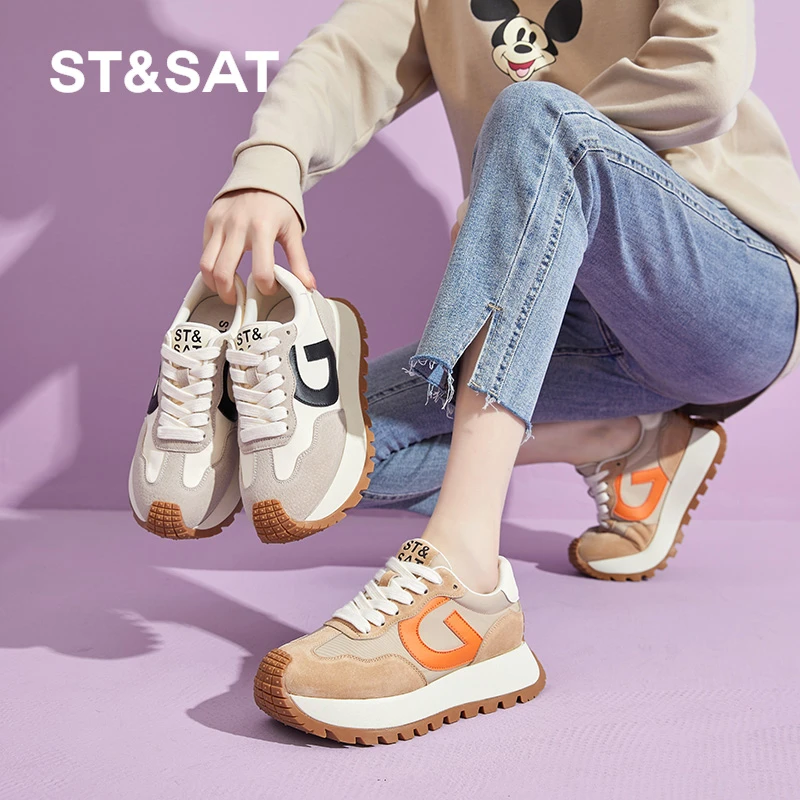 St&Sat/星期六时尚女鞋四季百搭软底复古厚底1050号SSC1112L03