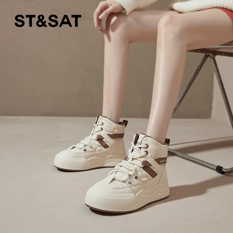 St&Sat/星期六女鞋休闲百搭厚底雪地靴秋冬保暖1033号SS34118L13