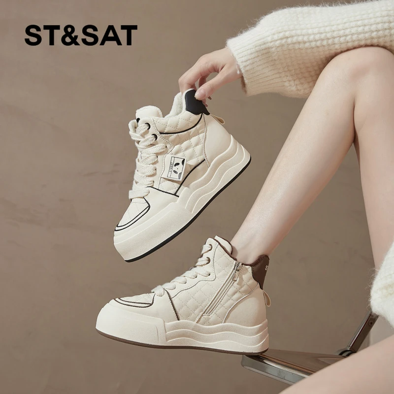St&Sat/星期六女鞋时尚百搭厚底雪地靴秋冬保暖1034号SS34118L14