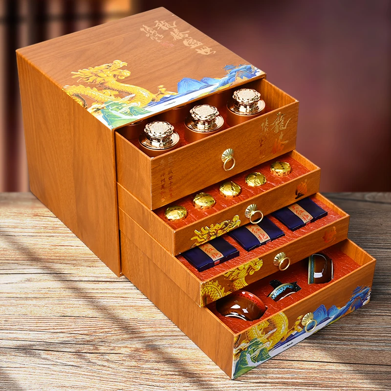 【茶叶茶具组合】龙腾盛世四层多种茗茶组合tttt