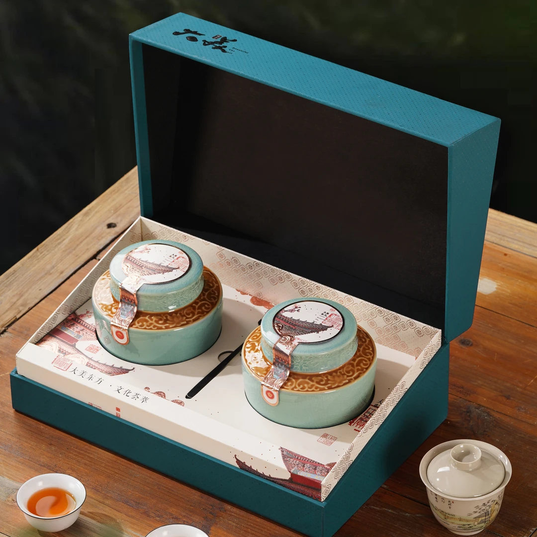 【大美礼盒装】双陶瓷礼盒装 绿茶 春茶明前豆香龙井