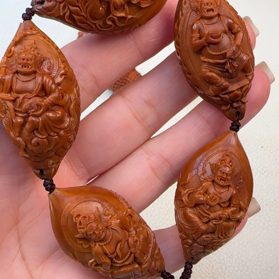 橄榄核核雕橄榄核陈航君五色财神