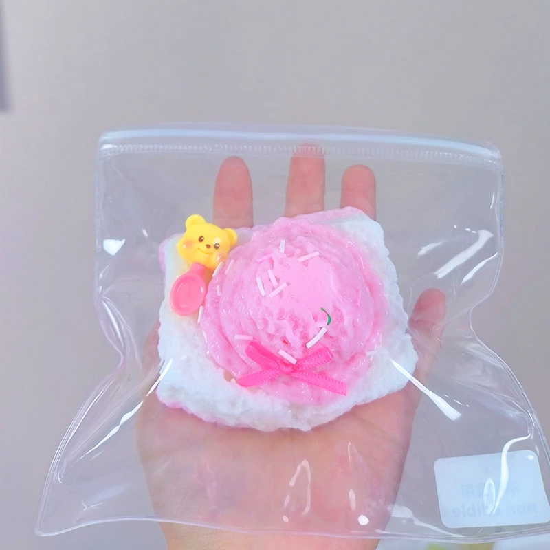 【冰淇淋吐司和煎蛋吐司】解压捏捏纯手工制作微瑕♥