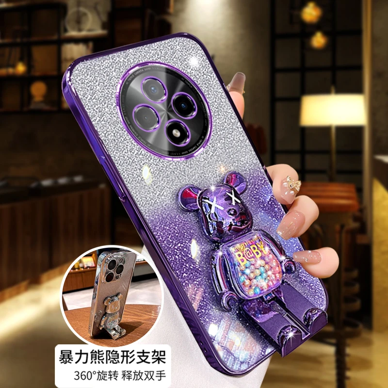 OPPOA3Pro曲屏手机壳时尚新款支架PJY110网红闪粉opa3pr0透明硅胶