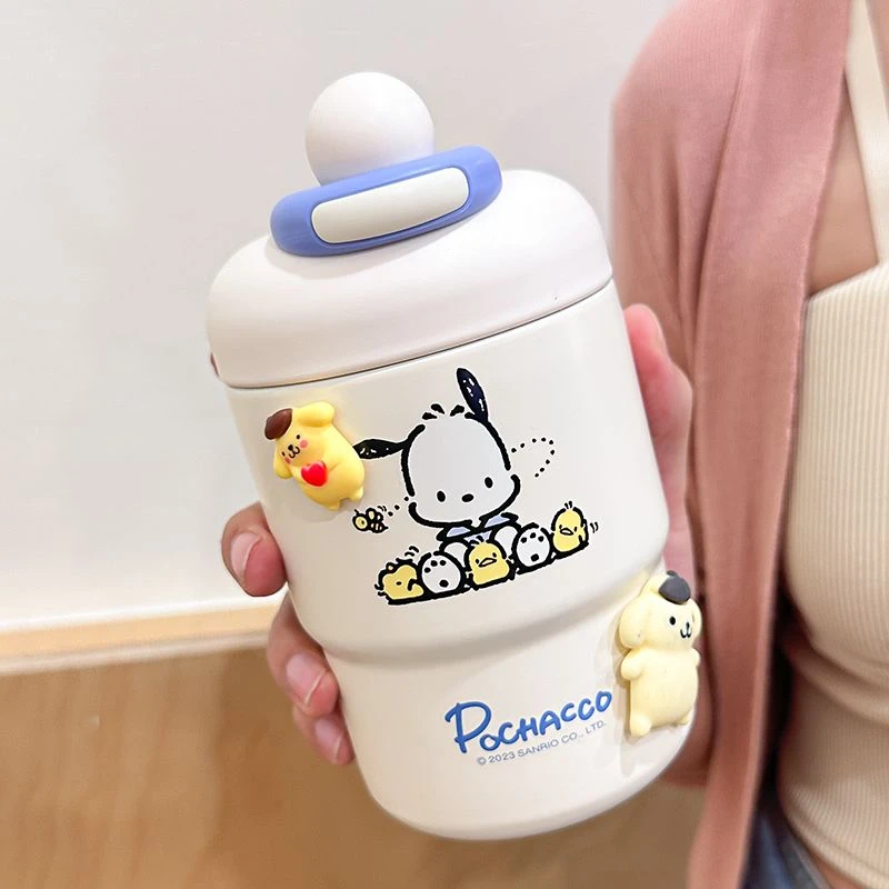 新款帕恰狗保温杯女ins高颜值316不锈钢便携简约小众可爱水杯网红