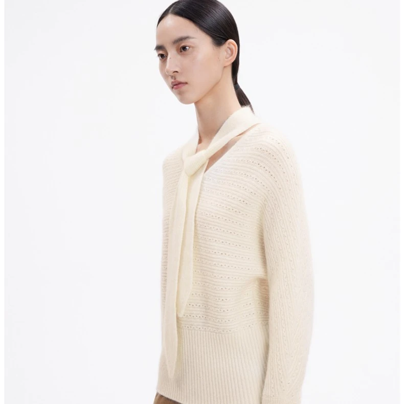 播V型领镂空提高腰线针织毛衫毛衣BDP4SD1883