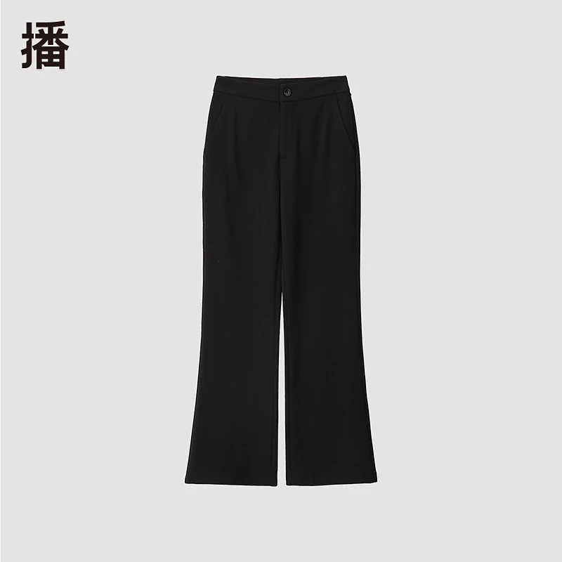 播秋季新品通勤简约修身微喇休闲裤BDQ3KD0191微喇阔腿裤
