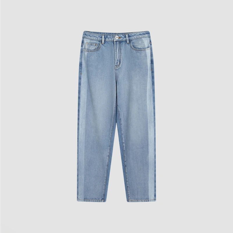 【达人专属】播夏季AB面撞色凉感软牛仔裤宽松牛仔裤BDQ2KD1211