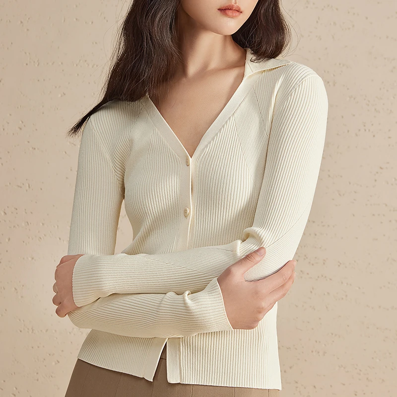 【达人专属现货】播POLO式V领DDR1UD5150长袖针织衫蓝色休闲