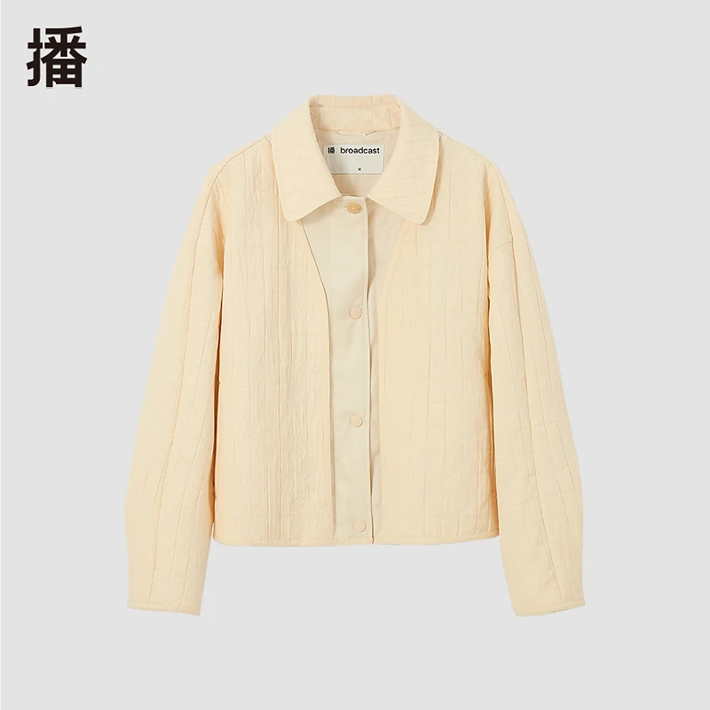 【达人专属】播ol梭织针织休闲格纹长袖外套BDQ3WD0424