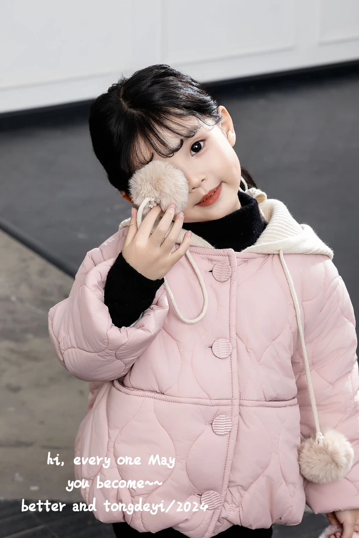 【实体品质】女童冬季棉服外套原创设计秋冬戴帽女童中小童