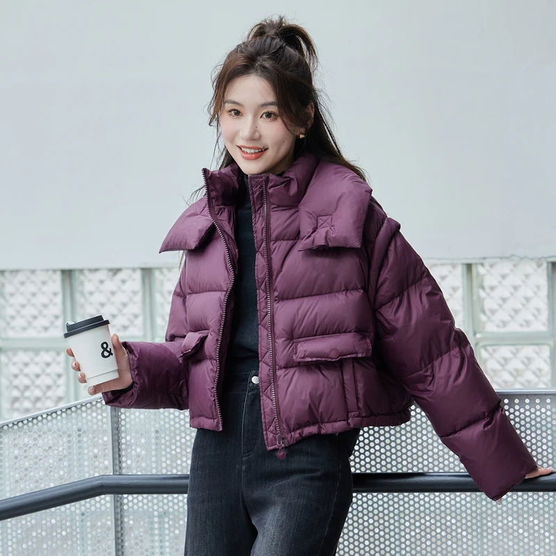 风笛2024冬季新款小个子羽绒服女短款时尚加厚保暖外套
