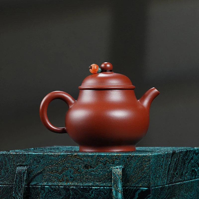 宜兴紫砂壶纯全手工茶壶原矿朱泥大红袍小品潘壶功夫茶具175cc