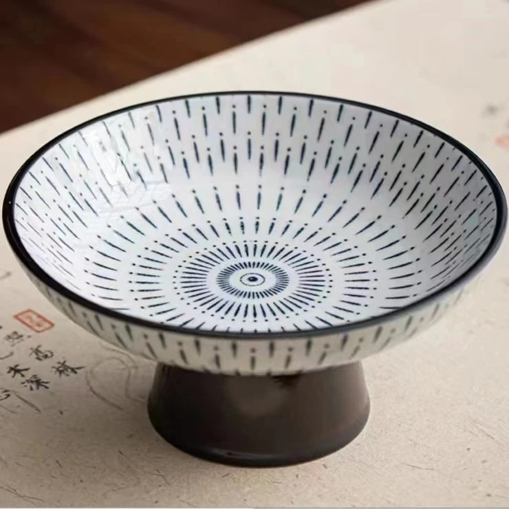 青花高脚茶点星光果盘甜品碟水果盘