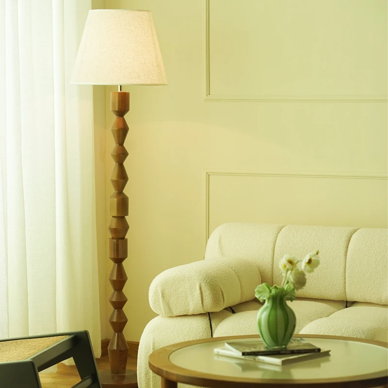 新中式高级感法式中古侘寂风落地灯客厅美式复古卧室创意氛围灯