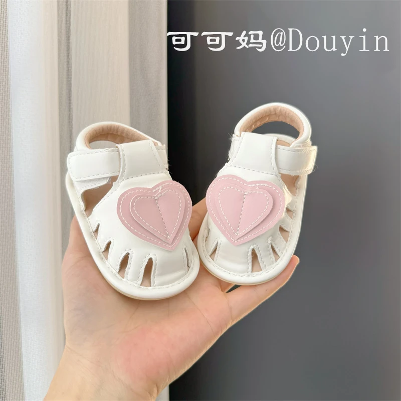 夏季0-1岁女宝宝学步鞋软底3-612个月婴幼儿不掉包头防踢透气凉鞋
