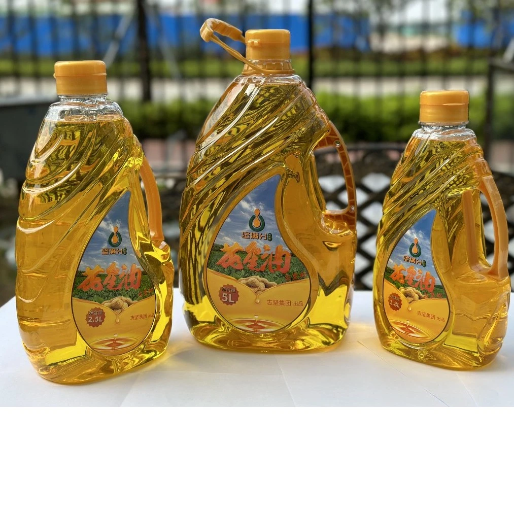 浓郁纯花生油传统压榨坚满分一级花生油自榨志坚公司生产优质营养
