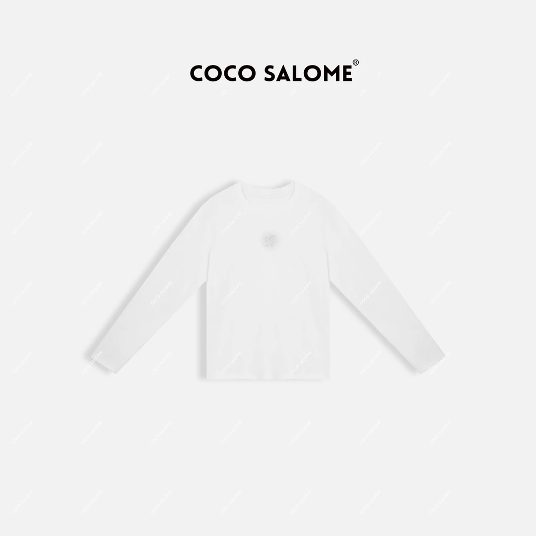 COCO SALOME⑿【自由小绣】秋款刺绣弹力时尚洋气流行简约女装T恤620