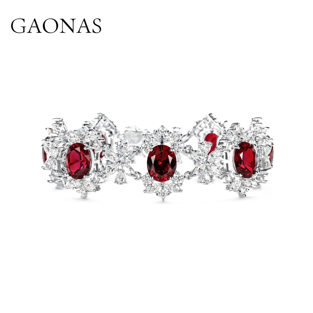 GAONAS 925银合成锆石手链 高纳仕V系列婚嫁设计师红手链RS055200