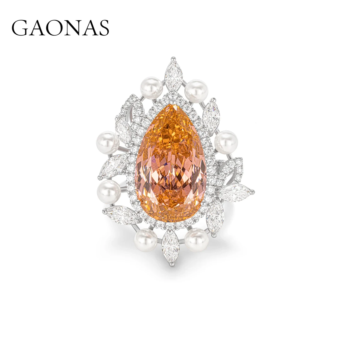 GAONAS 925银合成锆石戒指 高纳仕 日落观景戒指 奢华PPJ062433