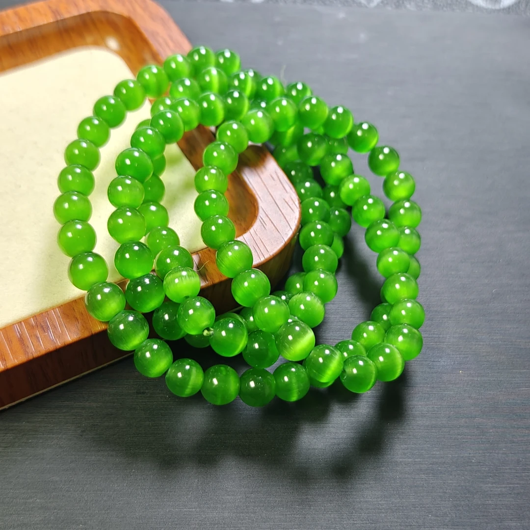 [停业清货]俄碧猫眼7m108佛珠项链-081-多样性发一