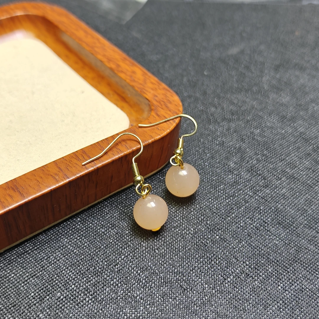 [停业清货]冰藕粉耳钉-298-多样性发一